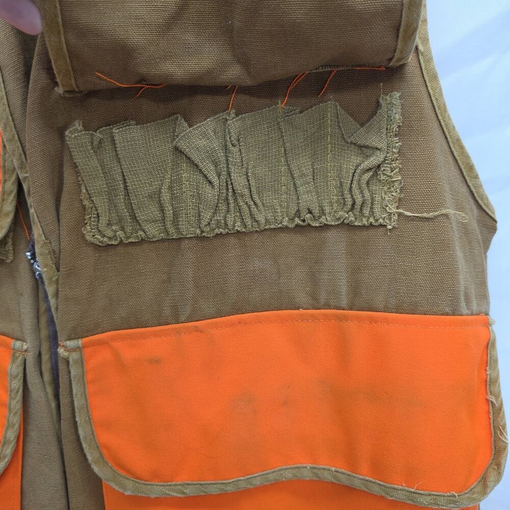 Vintage SafTBak Hunting Vest Blaze Orange Canvas Game Pockets USA - Picture 5 of 15